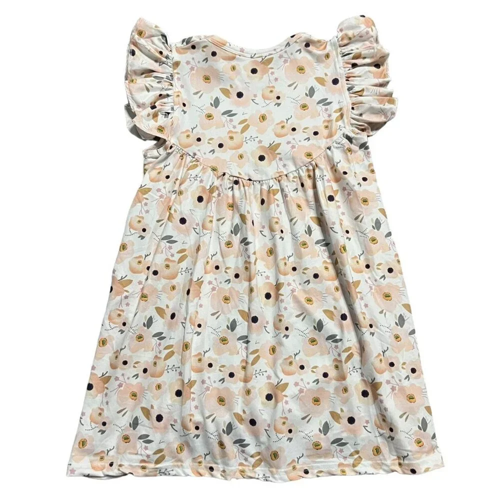 Girls 4T Pink Neutral Floral Print Dress